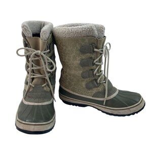 Sorel Olive and Cream Winter Boots
